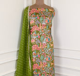 Silk Mehandi Unstitched Suit